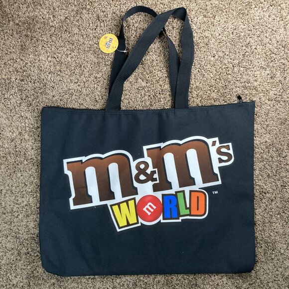 NWT M & M’s World Peanuts Black Zip Large Bag - Picture 2 of 11